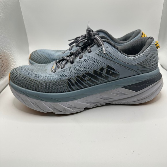 Hoka Bondi 7 Men\'s Running Shoes Light Blue Athletic Sneakers Size 8.5